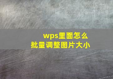 wps里面怎么批量调整图片大小