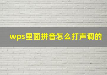 wps里面拼音怎么打声调的