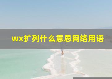 wx扩列什么意思网络用语