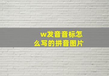 w发音音标怎么写的拼音图片