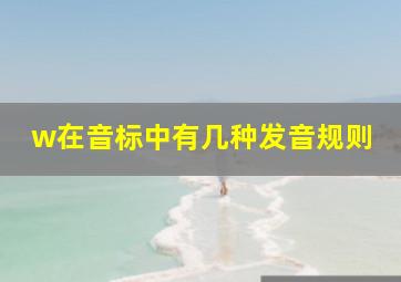 w在音标中有几种发音规则