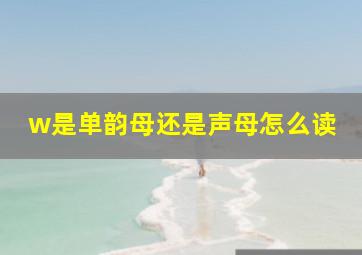 w是单韵母还是声母怎么读