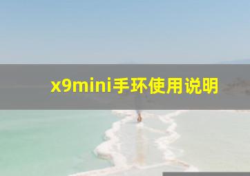 x9mini手环使用说明