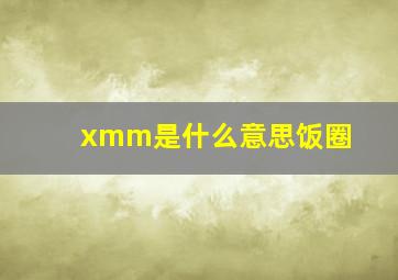 xmm是什么意思饭圈