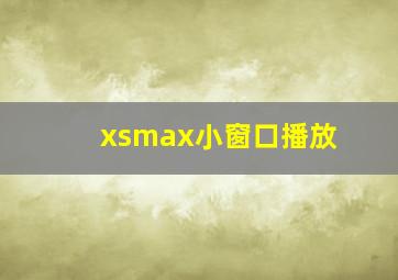 xsmax小窗口播放