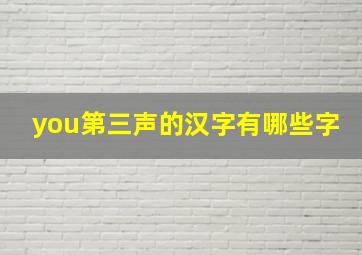 you第三声的汉字有哪些字