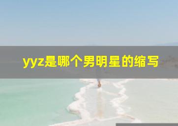 yyz是哪个男明星的缩写