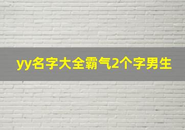 yy名字大全霸气2个字男生