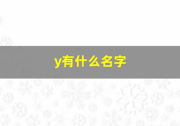 y有什么名字