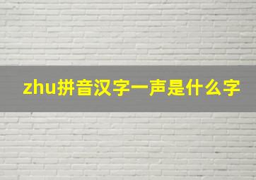 zhu拼音汉字一声是什么字