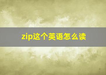 zip这个英语怎么读