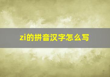 zi的拼音汉字怎么写