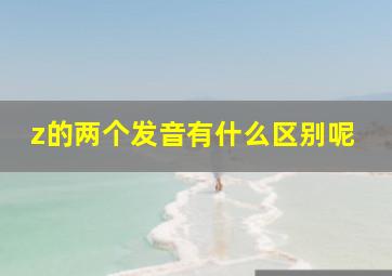 z的两个发音有什么区别呢