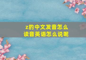 z的中文发音怎么读音英语怎么说呢