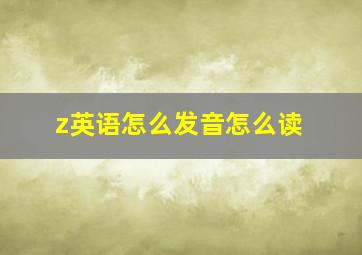 z英语怎么发音怎么读