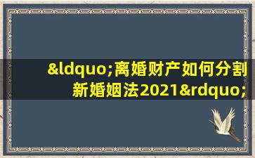 “离婚财产如何分割新婚姻法2021”