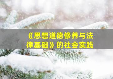 《思想道德修养与法律基础》的社会实践