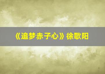 《追梦赤子心》徐歌阳