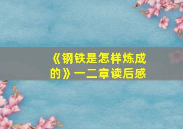 《钢铁是怎样炼成的》一二章读后感