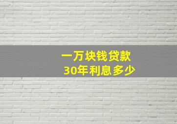 一万块钱贷款30年利息多少