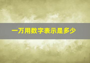 一万用数字表示是多少