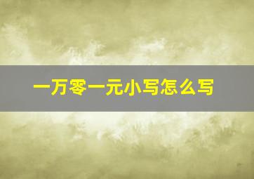 一万零一元小写怎么写