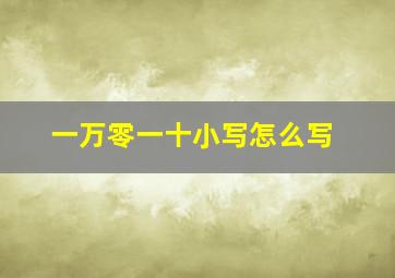 一万零一十小写怎么写