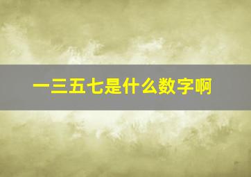 一三五七是什么数字啊