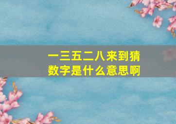 一三五二八来到猜数字是什么意思啊