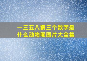 一三五八猜三个数字是什么动物呢图片大全集