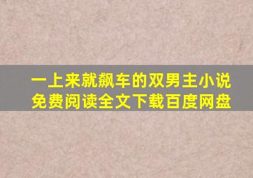 一上来就飙车的双男主小说免费阅读全文下载百度网盘