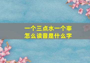 一个三点水一个宰怎么读音是什么字