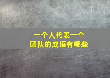 一个人代表一个团队的成语有哪些