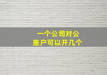 一个公司对公账户可以开几个