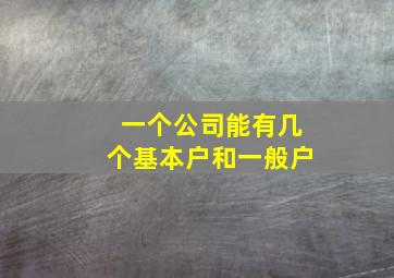 一个公司能有几个基本户和一般户