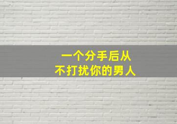 一个分手后从不打扰你的男人