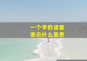 一个字的读音表示什么意思