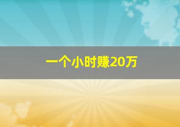 一个小时赚20万