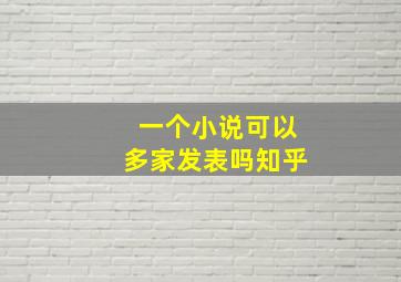 一个小说可以多家发表吗知乎