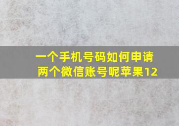 一个手机号码如何申请两个微信账号呢苹果12