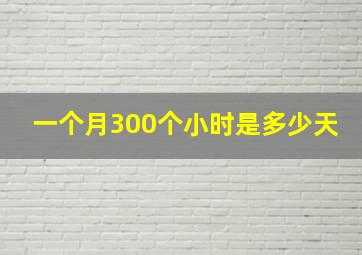 一个月300个小时是多少天