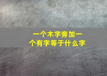 一个木字旁加一个有字等于什么字