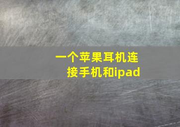 一个苹果耳机连接手机和ipad