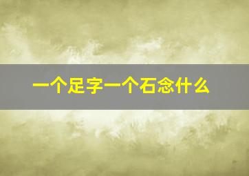 一个足字一个石念什么