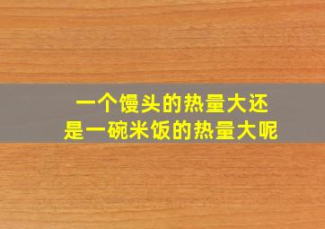 一个馒头的热量大还是一碗米饭的热量大呢