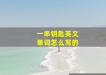 一串钥匙英文单词怎么写的