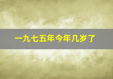 一九七五年今年几岁了