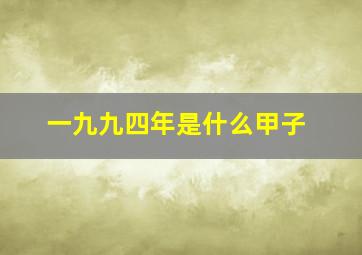 一九九四年是什么甲子