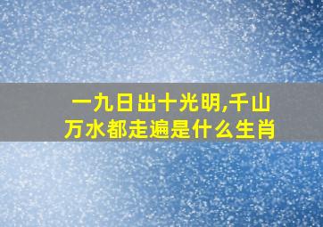 一九日出十光明,千山万水都走遍是什么生肖