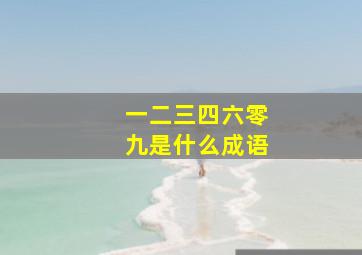 一二三四六零九是什么成语